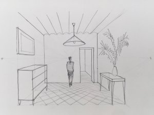 5.5. Dibujo de un espacio interior del natural.