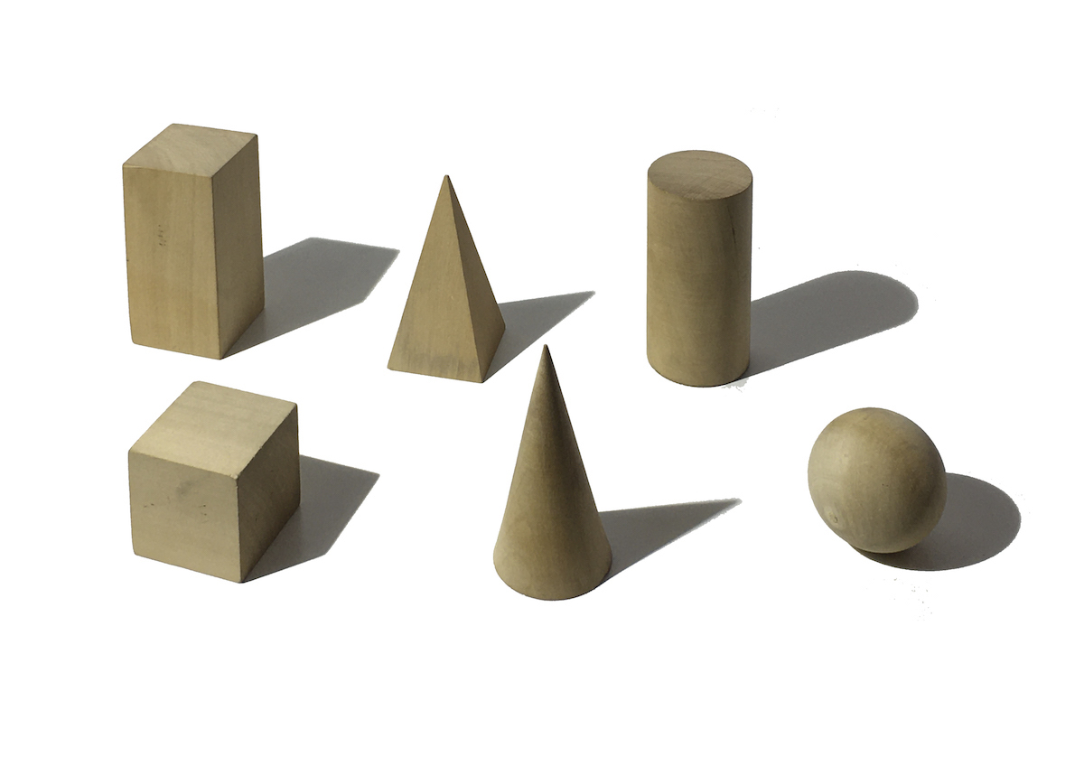 Dibujos, luces y sombras de las figuras geométricas fundamentales