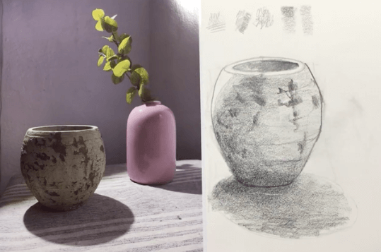 Dibujo de un Objeto con Lápiz de Grafito