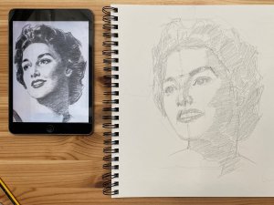 Dibujo de un Retrato de Mujer de Andrew Loomis. 2. Sombreado suave
