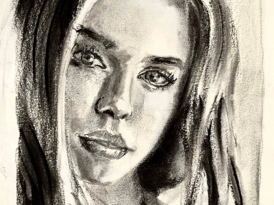 como dibujar un retrato de mujer al carboncillo-2
